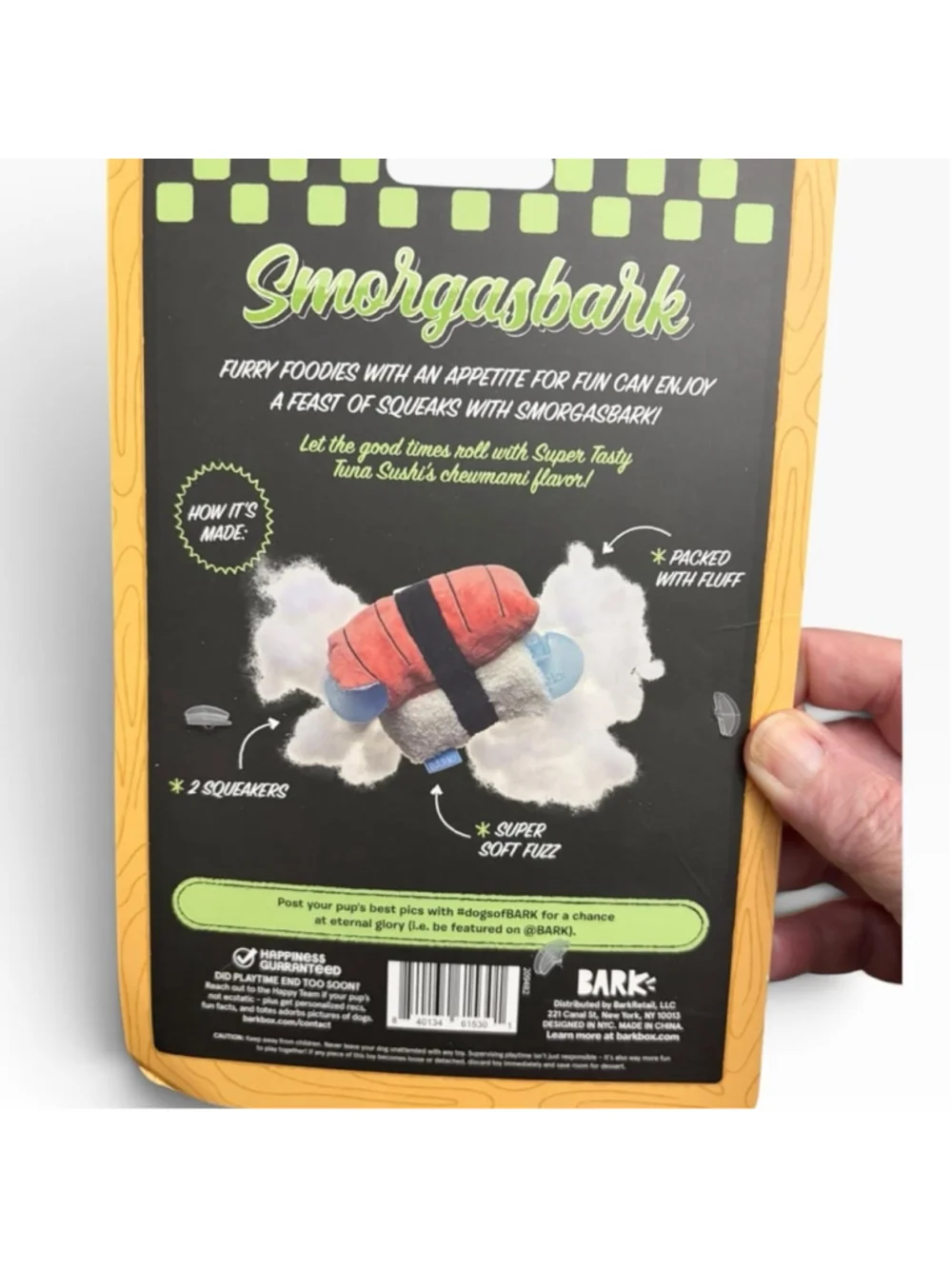BARK Smorgasbark Dog Toys - Sushi, Guac, Ice Cream